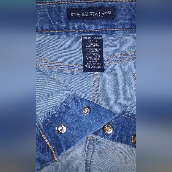 Imperial Blue Star Girls Denim Shorts Size 14 NWT - Picture 5 of 5
